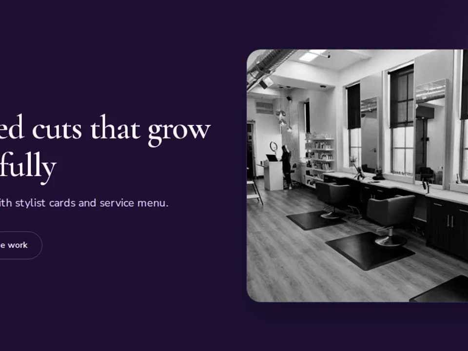 Lumen Hair Co salon web template collage preview by ENZORA